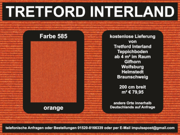 585-orange.jpg – Tretford Interland in kräftigem Orange – für kreative Wohnideen